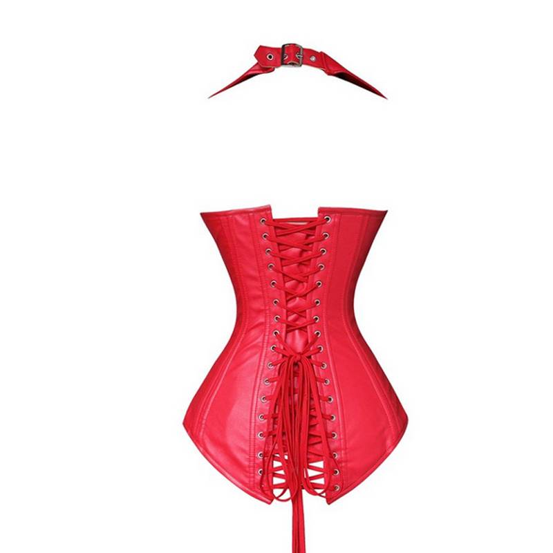 Women’s Leather Slimming Corset Adult Products cb5feb1b7314637725a2e7: Black|Red
