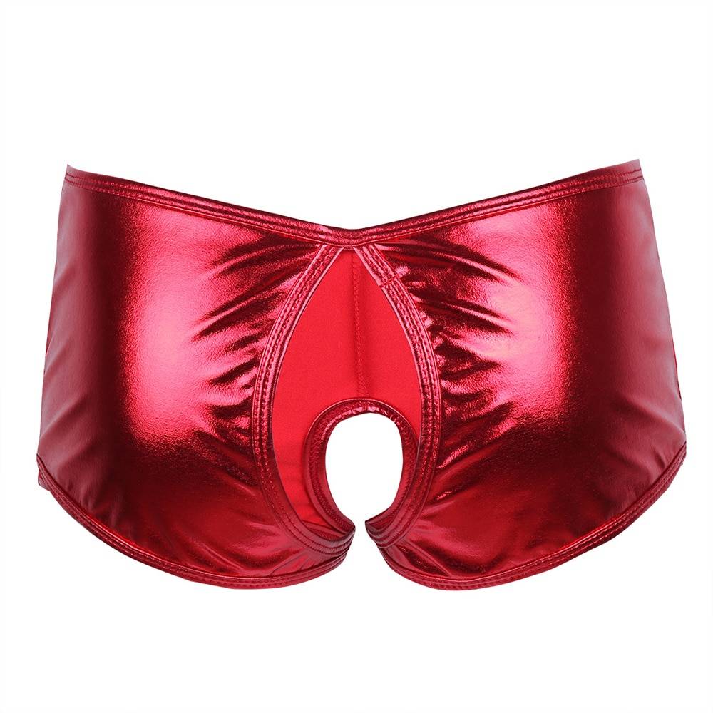 Women’s Metallic Crotchless Panties Adult Products cb5feb1b7314637725a2e7: Black|Red