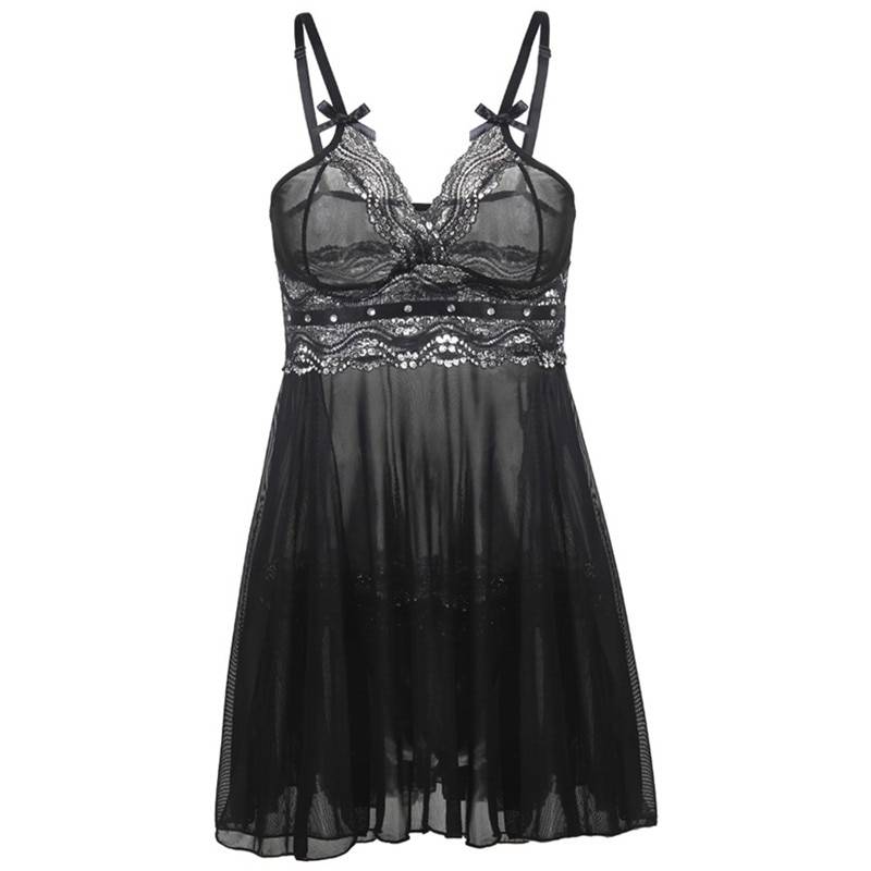 Women’s Nymph Sheer Lace Babydoll Lingerie Adult Products cb5feb1b7314637725a2e7: Black|Purple