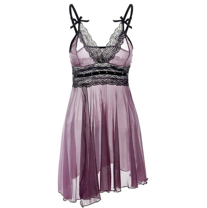 Women’s Nymph Sheer Lace Babydoll Lingerie Adult Products cb5feb1b7314637725a2e7: Black|Purple