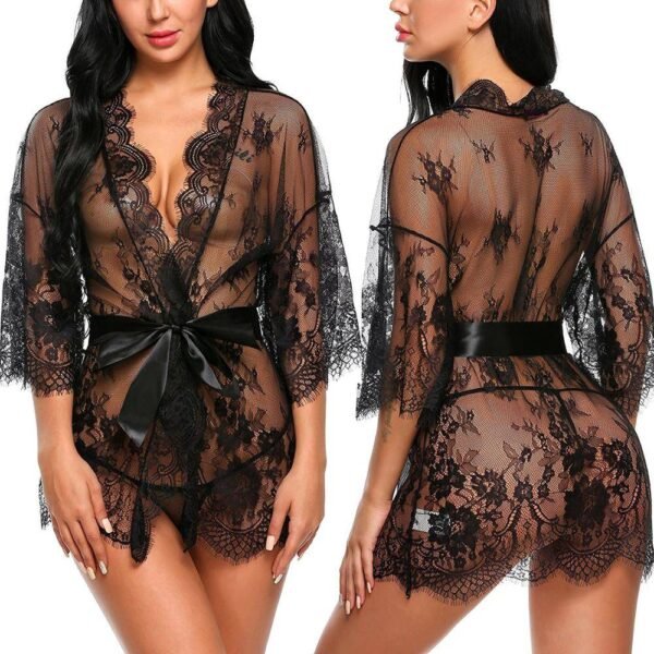 Women’s Sexy Mesh Robe and G-Strings Set Adult Products Women’s Sexy Mesh Robe and G-Strings Set Adult Products cb5feb1b7314637725a2e7: Black|Red|White