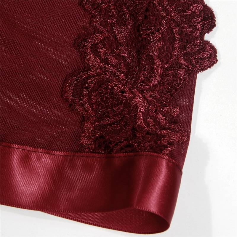 Women’s Summer Wine Babydoll Lingerie and Panties Set Adult Products cb5feb1b7314637725a2e7: Wine Red