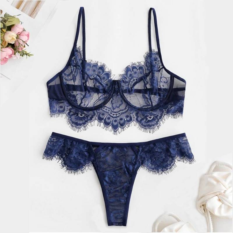 Ultra-Thin Women’s Set of Bra and Panty in Blue Adult Products cb5feb1b7314637725a2e7: Blue