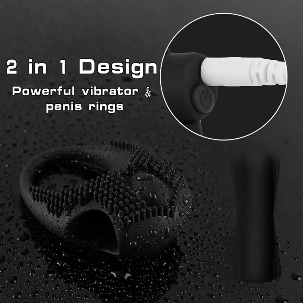 10 Frequency Vibrator Cockring Penis Cock Ring on for Man Delay Ejaculation Sex Toys for Men Couple Rings Penisring Toy for male Sex Toys For Men cb5feb1b7314637725a2e7: A|B