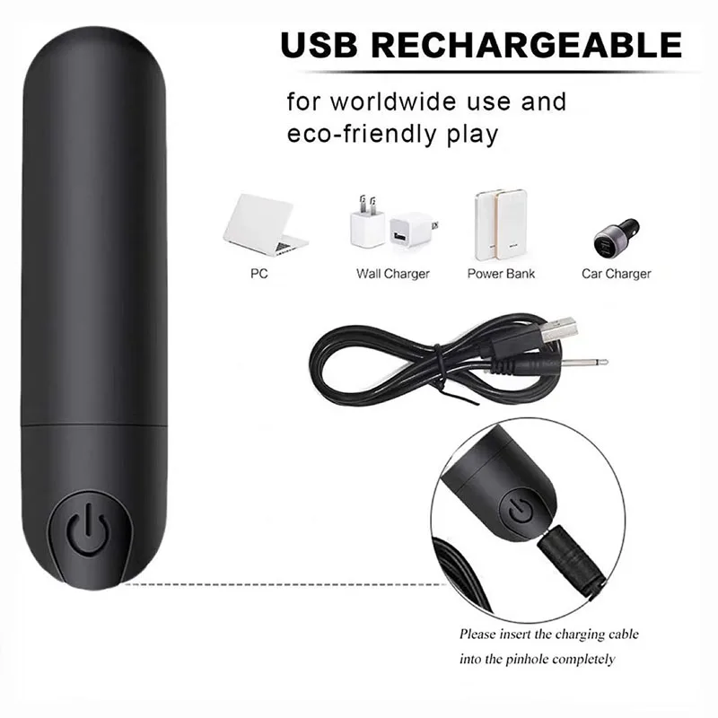 10 Speed Mini Bullet Vibrator for Women Rechargeable Wireless Vibrating Anal Bullet Clitoral Stimulator Dildo for Adult Sex Toys Sex Toys For Women cb5feb1b7314637725a2e7: Black|Purple