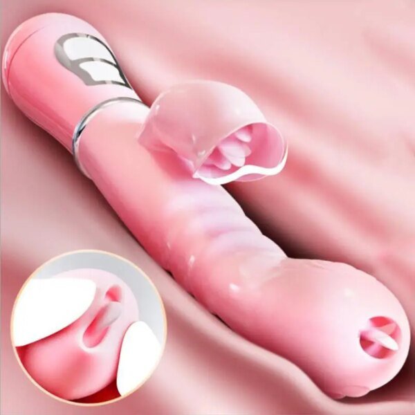 12 Mode 3 In 1 Vibrators for Women Vibrating Anal Tongue Licking Clitoris Stimulator G Spot Massager Erotic Sex Toys for Women Best Sellers cb5feb1b7314637725a2e7: Pink