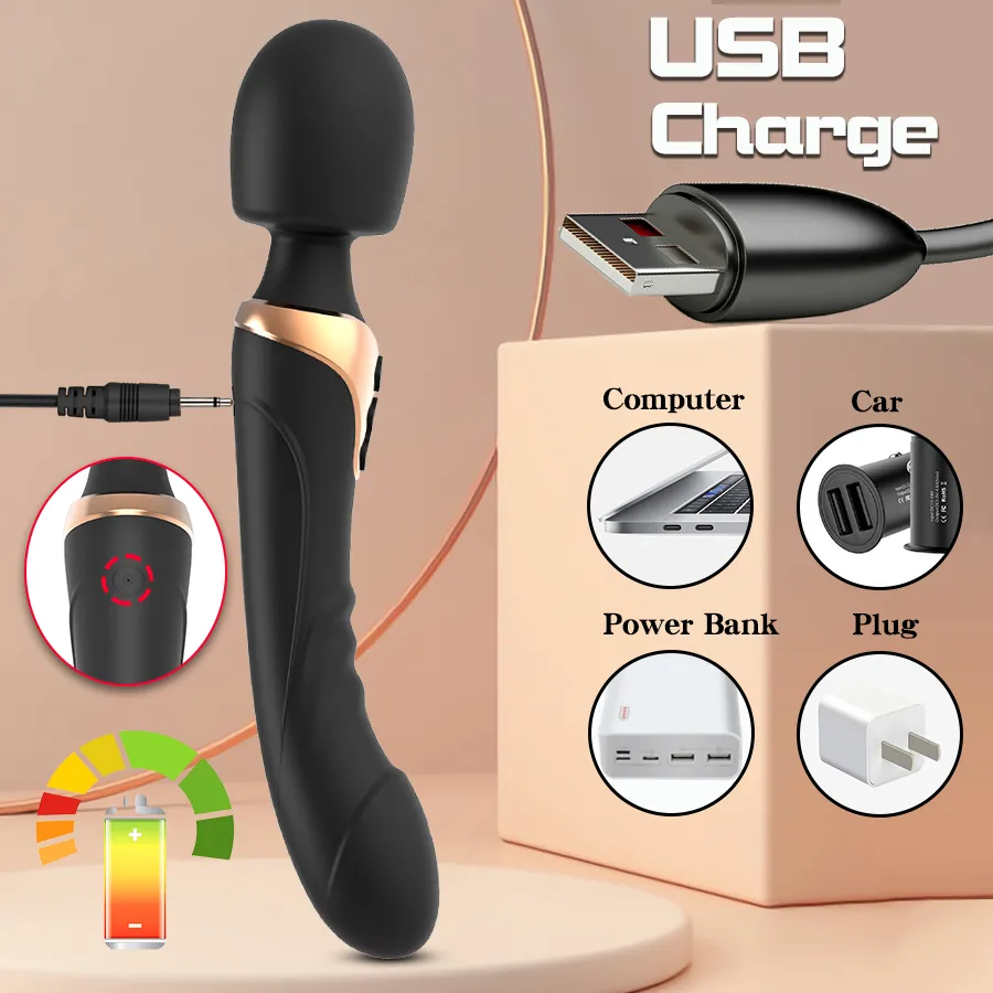 Powerful Vibrator Dildos Wand for Women 10 Modes Clitoris Stimulator G Spot Vagina Massager Adult Sex Toys for Woman Sex Toys For Women cb5feb1b7314637725a2e7: Army Green|Black|Other