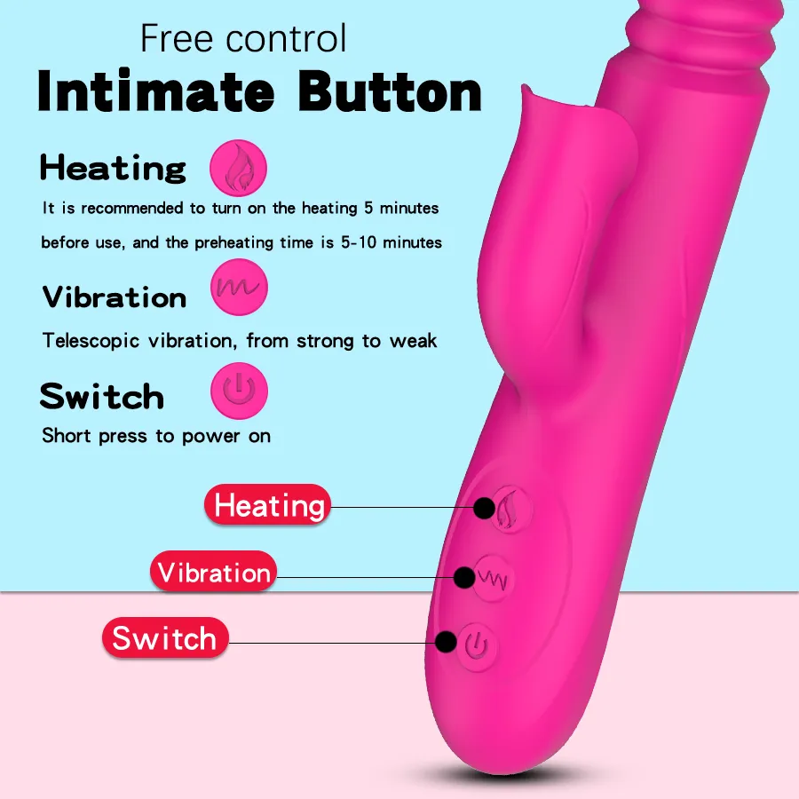 Warming and Stretching Vibrator For Women 10 mode Clitoris Tongue Stimulator reality Dildo Female Sex Toys For Adults Sex Toys For Women cb5feb1b7314637725a2e7: White|Yellow