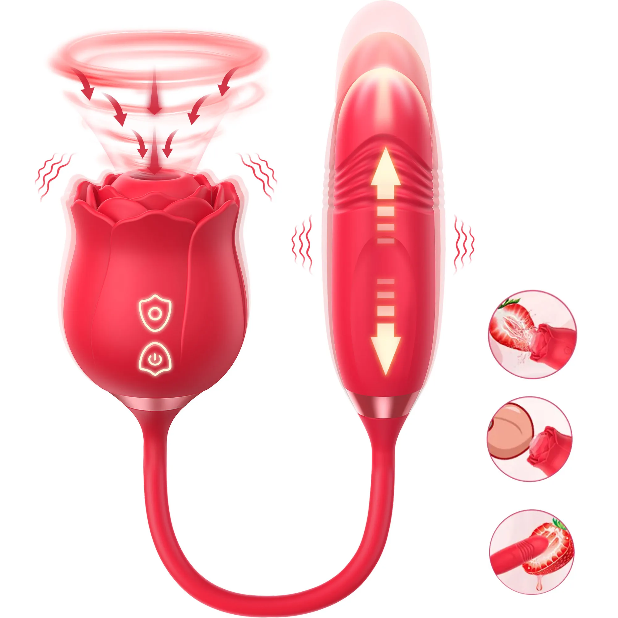 Rose Sucking Vibrator for Women 20 Modes Nipple Sucker Clitoris Stimulator Thrusting Dildo Penis Couple Sex Toys Adults Supplies Vibrators cb5feb1b7314637725a2e7: SEX-0081-KYN|SEX-0082-SSK