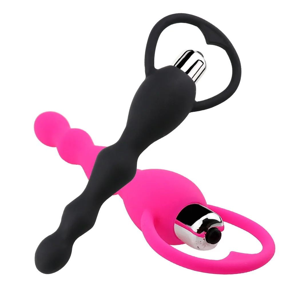Vibrating Anal Plug Soft Anal Beads Butt Plug Vibrators Prostate Massage Silicone Anus Plug Sex Toys for Couples Woman Man Vibrators cb5feb1b7314637725a2e7: Black|Blue|Green|Orange|Pink|Purple