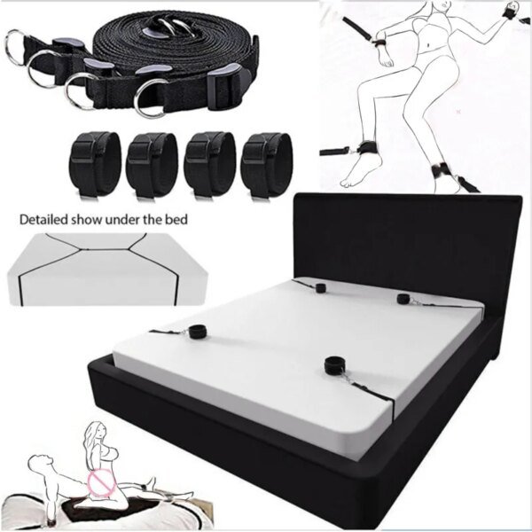 BDSM Erotic Tie Gear Kit Bed Handcuffs Ankles Manguit Whip For Sex Naked Woman Pornography Adults Sex Game Sex Toys For Womans Sex Games 1ef722433d607dd9d2b8b7: China