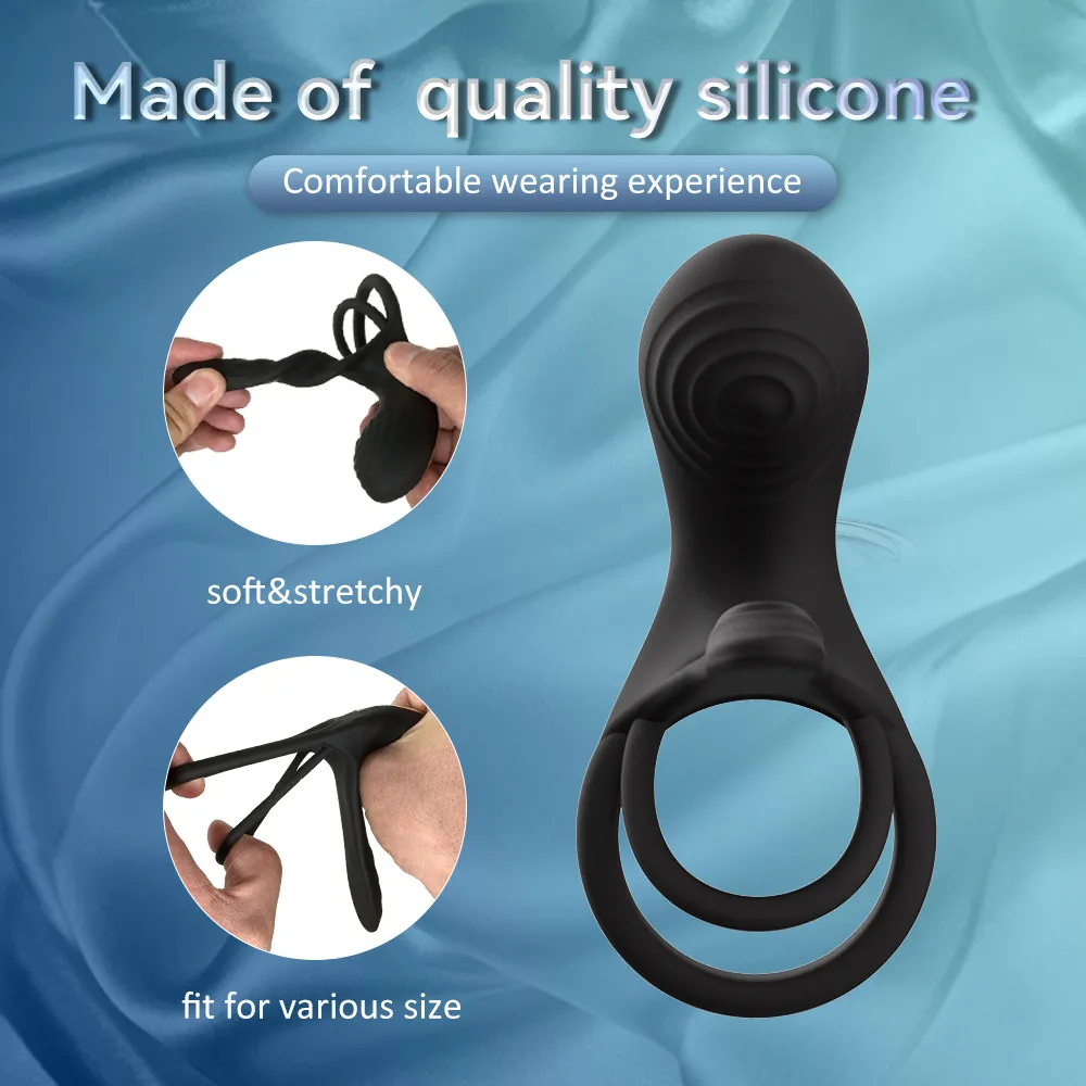 Double-ring penis ring dual-motor vibration delayed ejaculation and enlargement of erection adult sex toy 18 Sex Games 1ef722433d607dd9d2b8b7: China