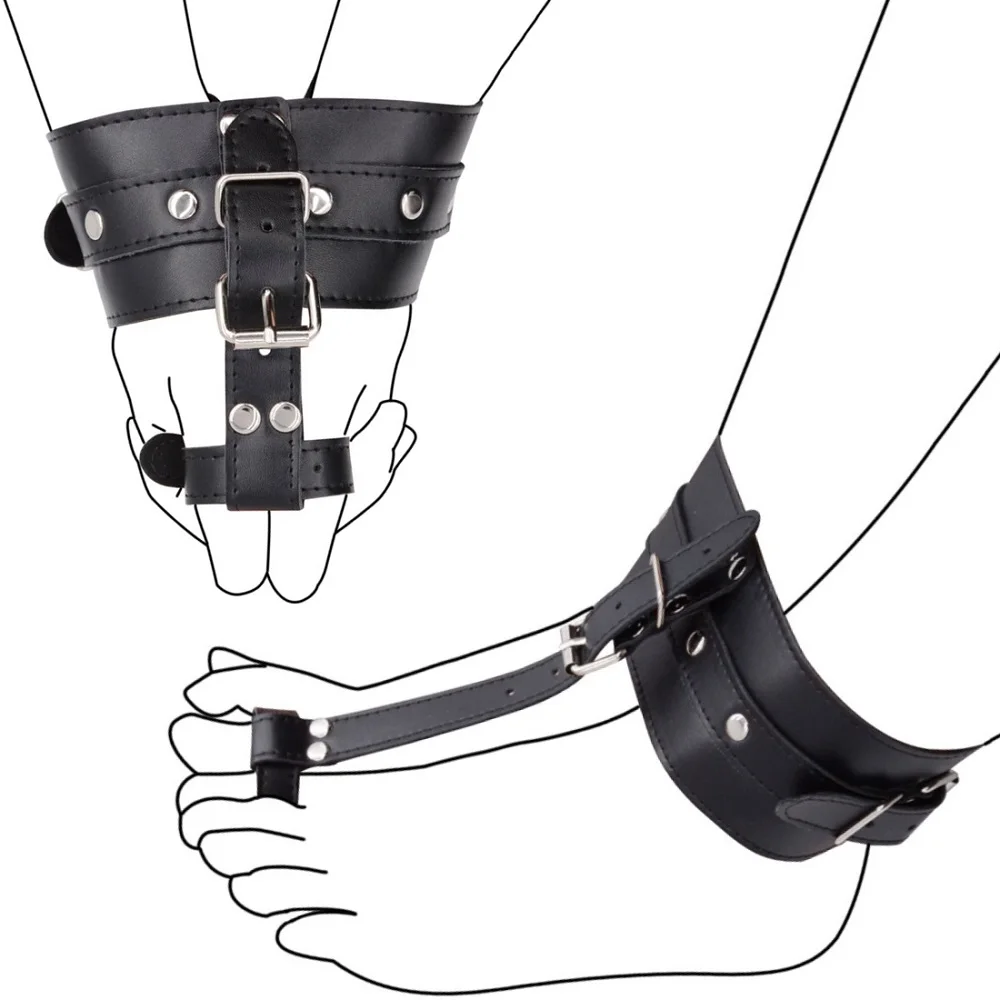 BDSM Leather Thumb Toes Bondage Cuffs Hand Foot Restraint Cuffs Erotic Sex Toys For Couples Slave Restraints Adult Games Fetish Sex Games cb5feb1b7314637725a2e7: Foot Thumb Bondage|Hand Thumb Bondage