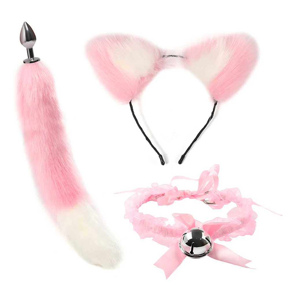 Cosplay Anal Sex Toys Fox Tail Butt Plug Role Play Hair Hoop Cat Choker Fetish Women Nipple Clamps Exotic Accessories For Couple Sex Games cb5feb1b7314637725a2e7: Black 3 Pcs Set|Black 4 Pcs Set|Pink 3 Pcs Set|Pink 4 Pcs Set|White 3 Pcs Set|White 4 Pcs Set