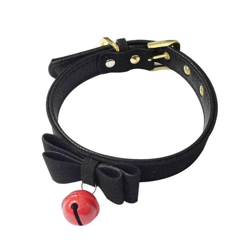 Handmade Sexy Rivet Alternative metal PU Leather Collar Bell Choker slave costume BDSM Bondage Necklace Neckband Sex Toys Sex Games cb5feb1b7314637725a2e7: Black|Pink|Red