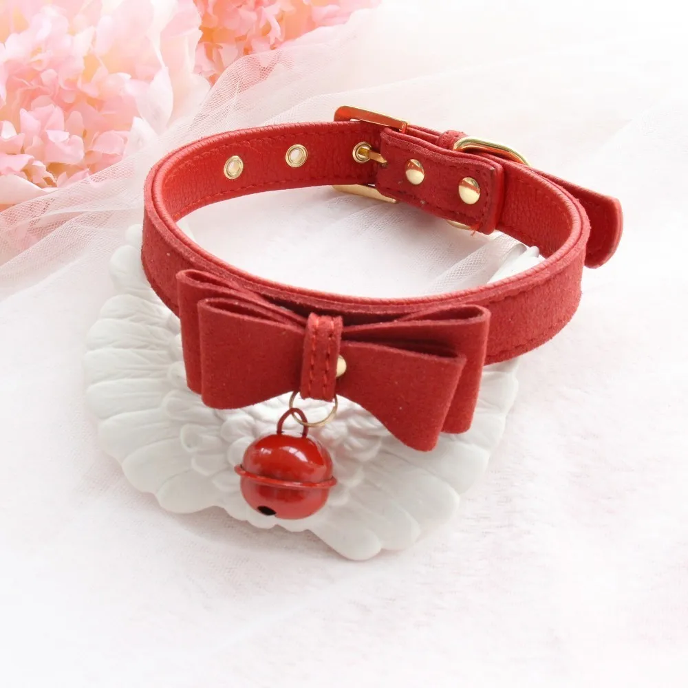 Handmade Sexy Rivet Alternative metal PU Leather Collar Bell Choker slave costume BDSM Bondage Necklace Neckband Sex Toys Sex Games cb5feb1b7314637725a2e7: Black|Pink|Red