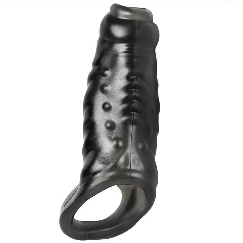 New Reusable Penis Sleeve Glans Penis Enlarger Extender Delay Ejaculation Cock Ring Sex Toys for Men Couples Sex Games cb5feb1b7314637725a2e7: CL-black|CL-flesh|LJ-black|LJ-flesh