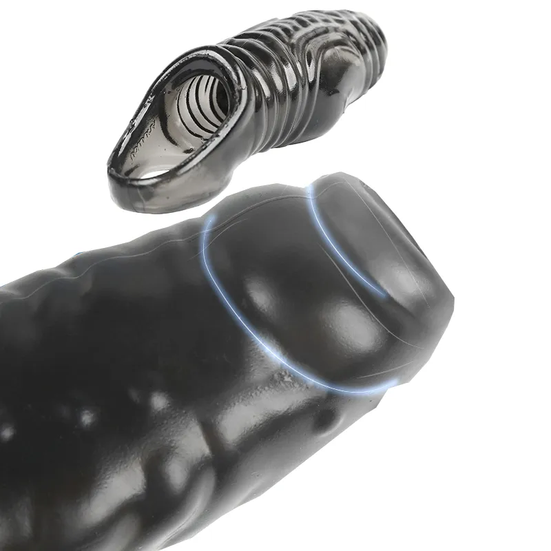 New Reusable Penis Sleeve Glans Penis Enlarger Extender Delay Ejaculation Cock Ring Sex Toys for Men Couples Sex Games cb5feb1b7314637725a2e7: CL-black|CL-flesh|LJ-black|LJ-flesh