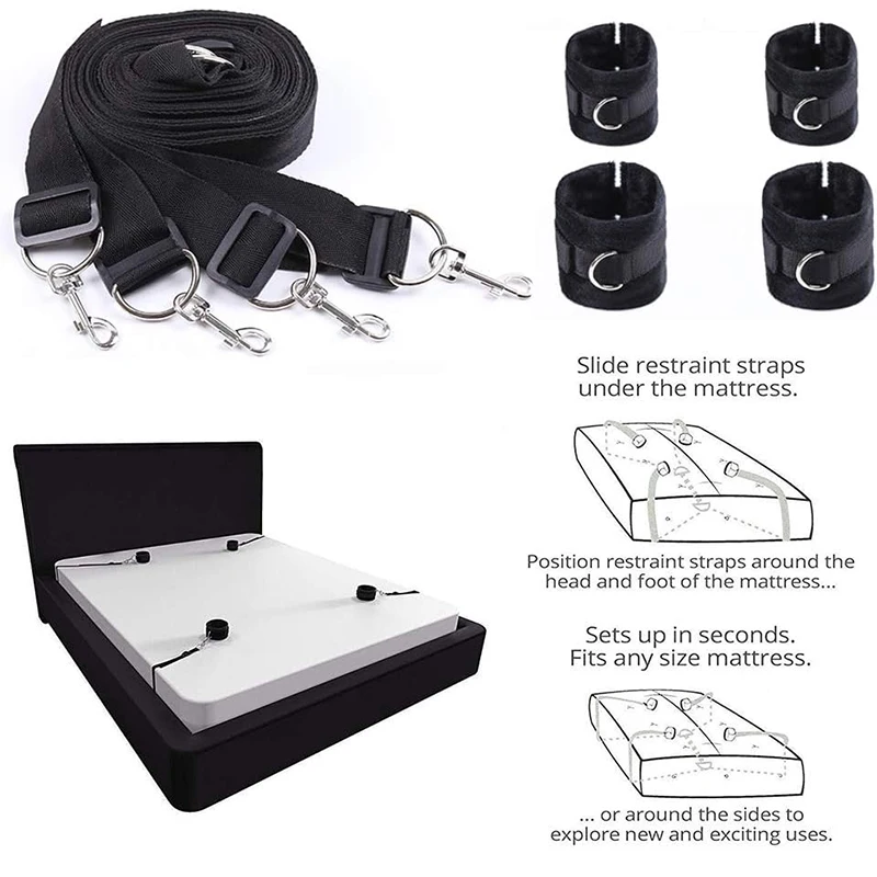 Sexual Bondage Restraints BDSM Bed Sex Toy Adjustable Handcuffs Wrist and Ankle Cuff Restraints Erotic Couple Games Gear Kit Bondage Gear cb5feb1b7314637725a2e7: No Fluff|with Fluff|with Fluff|with Fluff