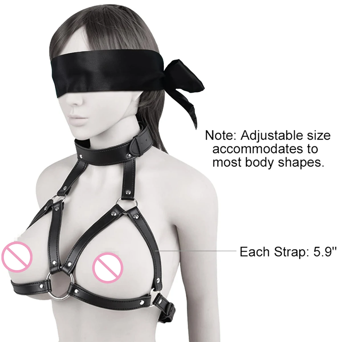 PU Leather Bondage Choker Collar with Nipple Clamp Toy for Woman Adjustable Neck Restraint Leash BDSM Erotic Sex Toys For Couple Bondage Gear cb5feb1b7314637725a2e7: Black