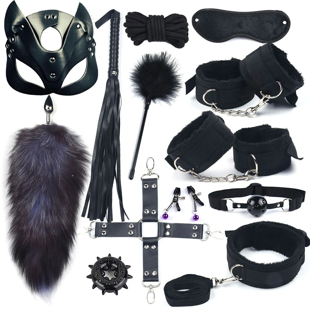40CM Fox Tail Anal Plug Bondage Set Sex Toys For Women Whip Handcuffs For Sex Bdsm Exotic Adult Games Bondage Gear 40CM Fox Tail Anal Plug Bondage Set Sex Toys For Women Whip Handcuffs For Sex Bdsm Exotic Adult Games Bondage Gear cb5feb1b7314637725a2e7: 10pcs black|10pcs red|12pcs Black|12pcs Red|13pcs black|13pcs red|7pcs Black|7pcs Red