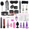 New 27-piece Adult Set Sex Toy Crystal Mace Set Leather Paddle Binding Handcuffs Multiple Anal Plug Accessories Bondage Gear cb5feb1b7314637725a2e7: Black|Pink|Red|Violet