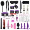 New 27-piece Adult Set Sex Toy Crystal Mace Set Leather Paddle Binding Handcuffs Multiple Anal Plug Accessories Bondage Gear cb5feb1b7314637725a2e7: Black|Pink|Red|Violet