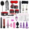 New 27-piece Adult Set Sex Toy Crystal Mace Set Leather Paddle Binding Handcuffs Multiple Anal Plug Accessories Bondage Gear cb5feb1b7314637725a2e7: Black|Pink|Red|Violet