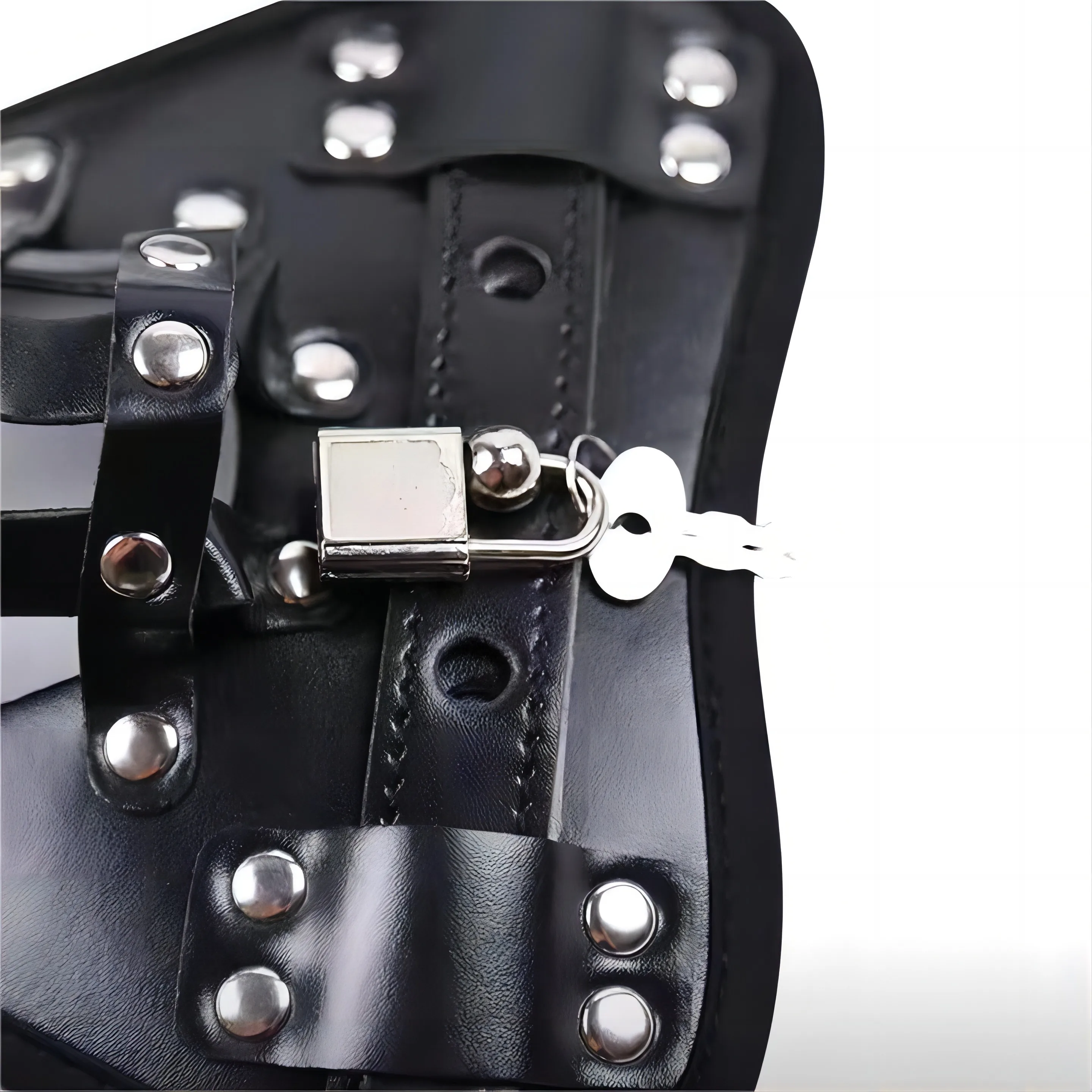 BDSM PU Leather Male Chastity Cage Belt Device Pants Underwear Lock Penis Rings Bondage Erotic Sex Toys for Men Adults Games Bondage Gear cb5feb1b7314637725a2e7: BDSM