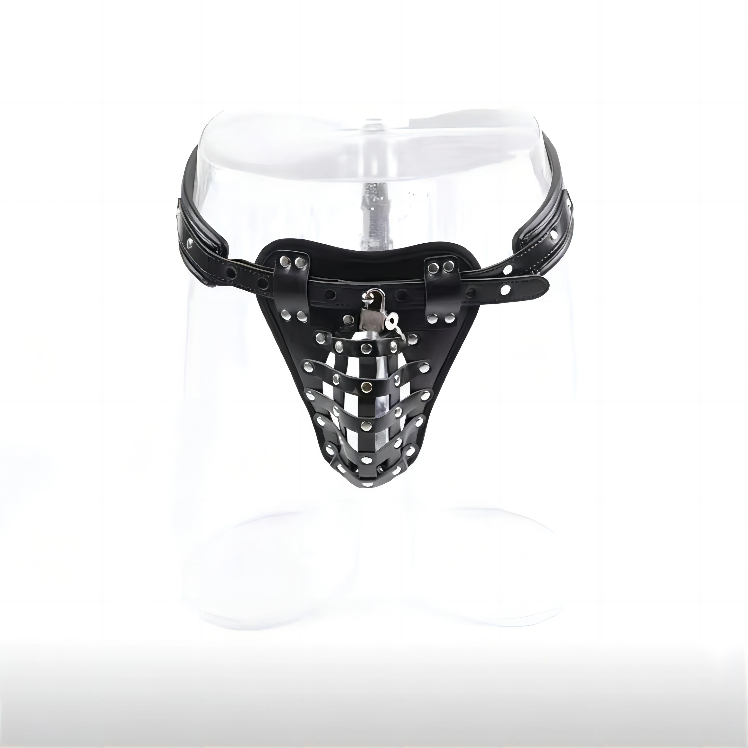 BDSM PU Leather Male Chastity Cage Belt Device Pants Underwear Lock Penis Rings Bondage Erotic Sex Toys for Men Adults Games Bondage Gear cb5feb1b7314637725a2e7: BDSM