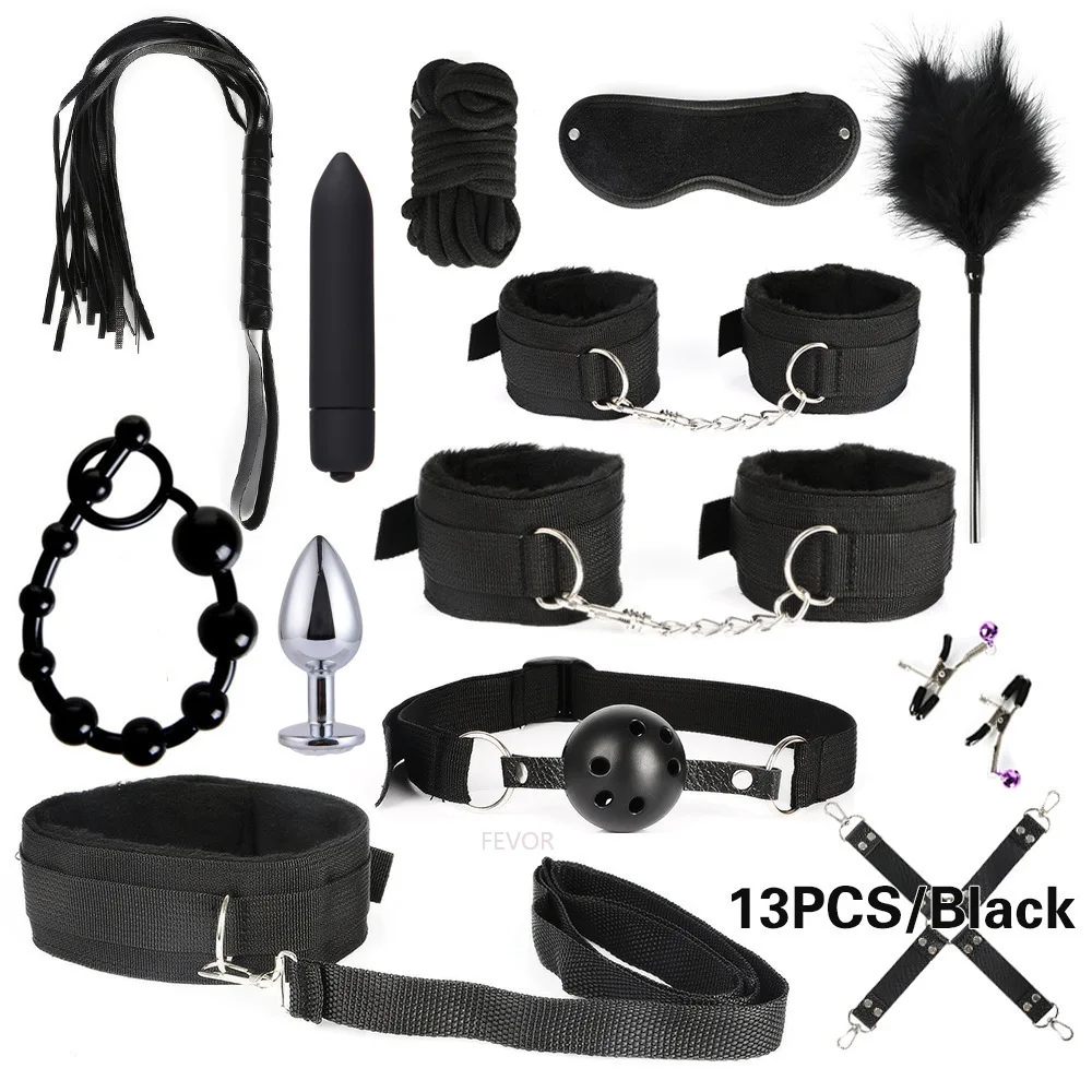 Sex Toy BDSM Kits Plush Sex Bondage Set Handcuffs Sex Games Whip Gag Nipple Clamps Sex Toys For Couples Exotic Accessories +18 Bondage Gear cb5feb1b7314637725a2e7: Army Green|Black|Blue|Brown|Chocolate|Dark Blue|Dark Gray|Dark khaki|Flesh|Gold|Green|Light Green|Light Grey|Light yellow|Mixed Colors|Orange|Other|Pink|Plum|Purple|Red|Silver|Sky Blue|Transparent|Violet|White|Wine Red|Yellow