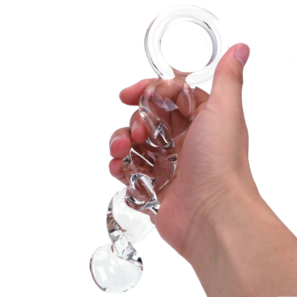 20cm Pyrex Glass Spiral Dildos For Women Vaginal Anal Plug Men Butt Dilator Female Masturbator Sex Toys Couples Adult Games Set Dildos cb5feb1b7314637725a2e7: Transparent