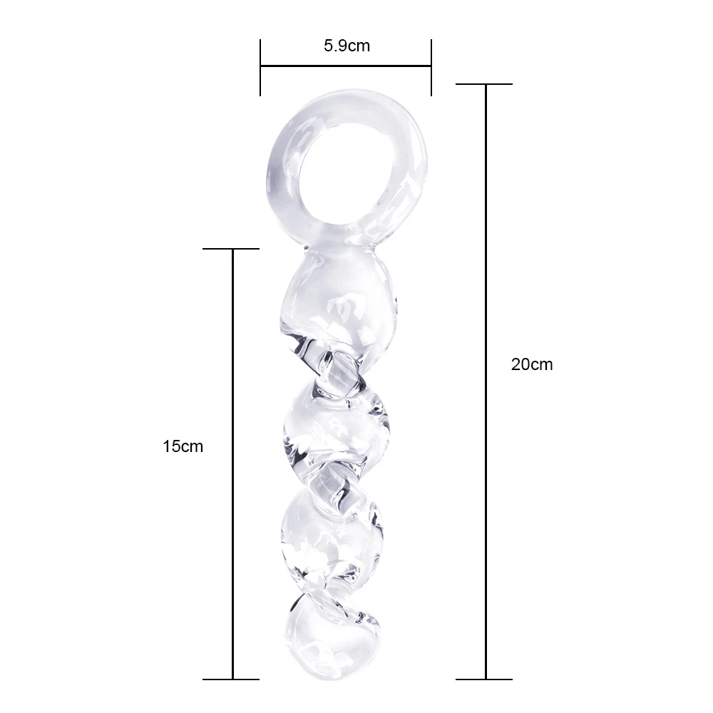 20cm Pyrex Glass Spiral Dildos For Women Vaginal Anal Plug Men Butt Dilator Female Masturbator Sex Toys Couples Adult Games Set Dildos cb5feb1b7314637725a2e7: Transparent