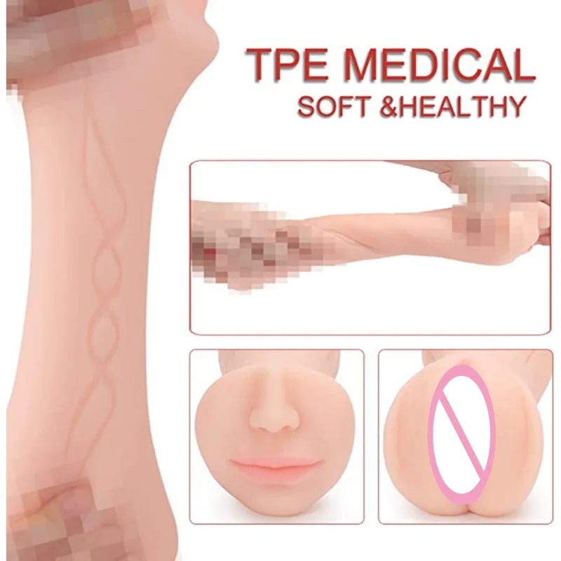 3 IN 1 Vaginal Anus Masturbation Cup Double Head Sex Real Deep Throat Male Masturbator Blowjob Sexy Toys for Men Adult Products Sex Toys For Men cb5feb1b7314637725a2e7: big Brown|big Skin|small Brown|small Skin