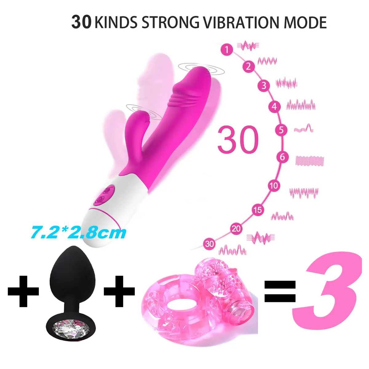 3PCS/SET 30Speed Rechargeable Handheld Silicone Adult Clit Clitoral Clitoris Sex Toy G Spot Dual Motor Rabbit Vibrator for Women Vibrators 3PCS/SET 30Speed Rechargeable Handheld Silicone Adult Clit Clitoral Clitoris Sex Toy G Spot Dual Motor Rabbit Vibrator for Women Vibrators cb5feb1b7314637725a2e7: 3 PCS VALUE SET