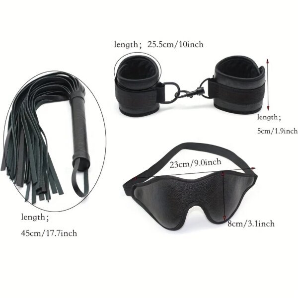 3pc set BDSM Bondage Cuff Restraint,Sex Toys For Women,PU Leather Handcuffs & Whip Restraints For Adult Games,Sex Bracelet Sex Toys For Couple 3pc set BDSM Bondage Cuff Restraint,Sex Toys For Women,PU Leather Handcuffs & Whip Restraints For Adult Games,Sex Bracelet Sex Toys For Couple cb5feb1b7314637725a2e7: Black|Red