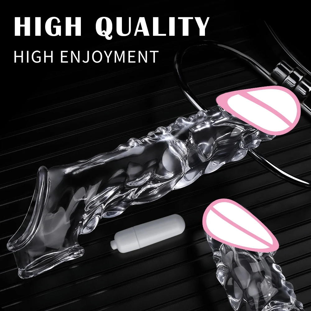 8.6 Inch Clear Cock Ring Extender Reusable Penis Sleeve with Vibrator Penis Ring Soft Dick Enlarger for Couples Reusable Condoms Sex Toys For Men 1ef722433d607dd9d2b8b7: CN
