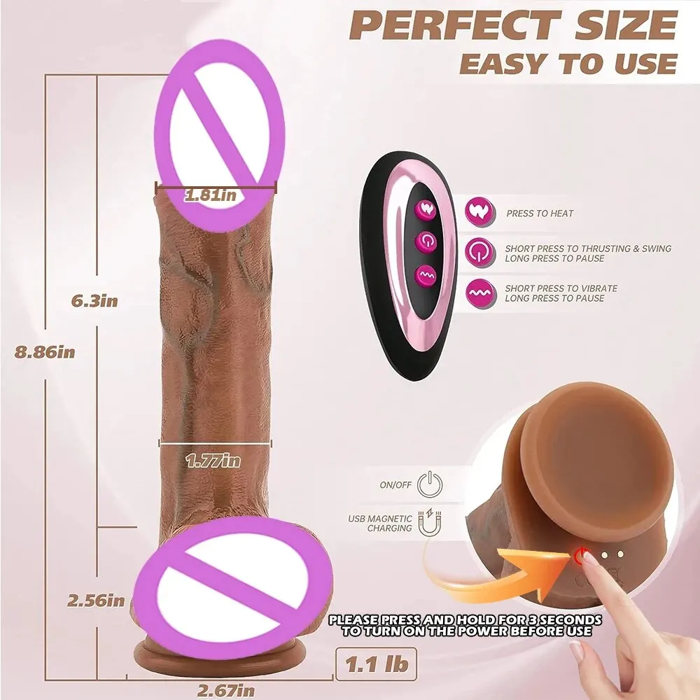 8.86 Inch Realistic Dildo Vibrators Adult Sex Toys for Women with Thrusting Swing Vibration G Spot Clitoral Anal Stimulation Dildos cb5feb1b7314637725a2e7: flesh color