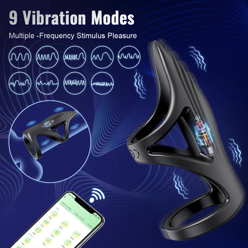 APP Bluetooth Vibrating Cock Ring Penis Ring Vibrator Delay Ejaculation Sex Toys for Men Couple Penisring Cockring Dick Sleeve Sex Toys For Men cb5feb1b7314637725a2e7: SJH50-APP-BK|SJH51-APP-BK