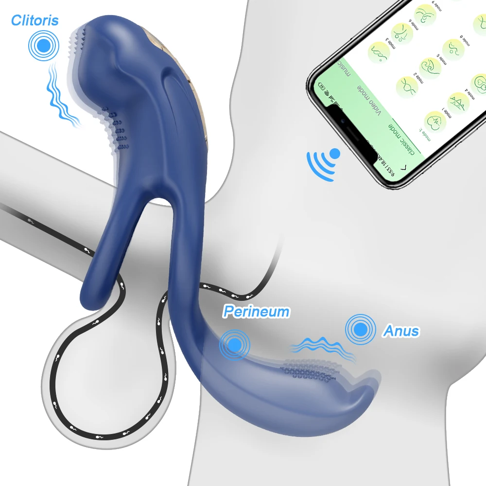 APP Penis Ring for Men Vibrating Cock Ring Ejaculation Delay Clitoris Perineum Stimulation Penis Vibrator Sex Toy for Couples Sex Toys For Men 1ef722433d607dd9d2b8b7: China