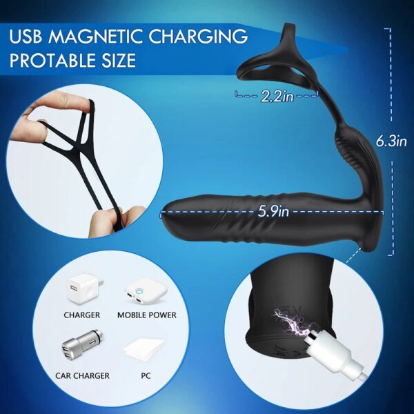 Anal Plug Vibrator Thrusting Dildo 10 Modes Prostate Massager Cock Ring Vibrating Thrusting Modes App Remote Control Adult Toys Sex Toys For Lesbians Anal Plug Vibrator Thrusting Dildo 10 Modes Prostate Massager Cock Ring Vibrating Thrusting Modes App Remote Control Adult Toys Sex Toys For Lesbians cb5feb1b7314637725a2e7: A with APP|B Double control|C with APP|D with APP|E Double control