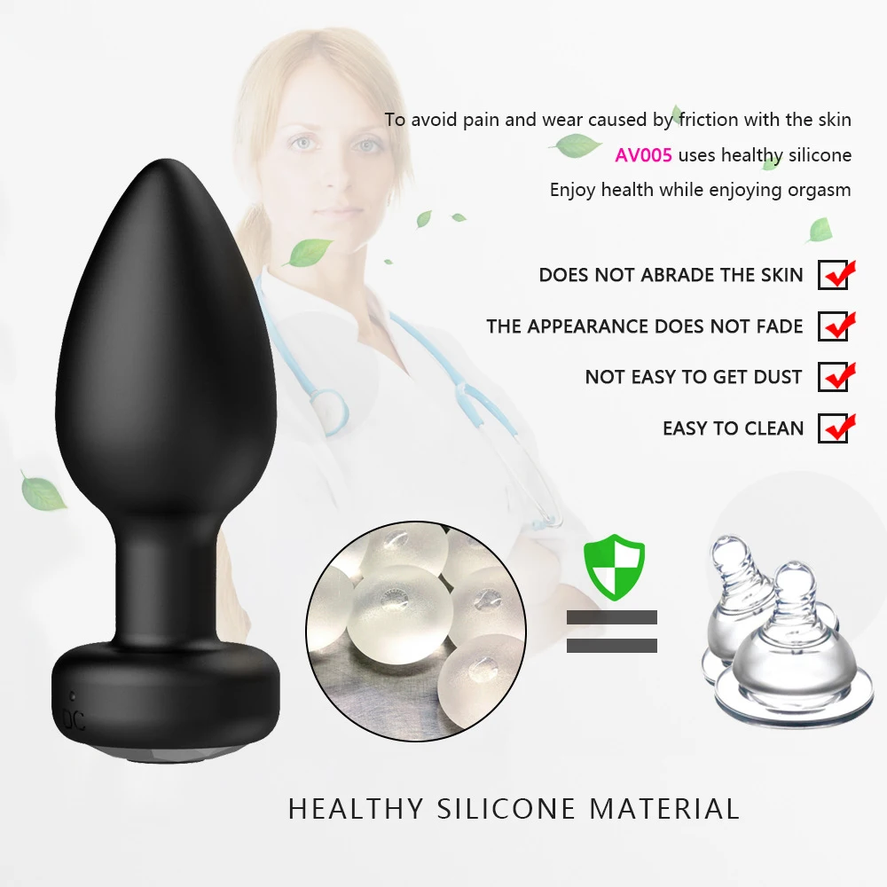 Anal Plug Vibrator for Men Butt Plug Portable Massager Wireless Remote Control Dildo Vibration Sex Toys for Male Adult Toys Sex Toys For Women cb5feb1b7314637725a2e7: Black
