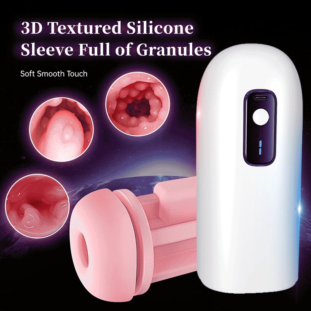 Automatic Male Masturbator Cup Powerful Vibrator Digital Blowjob Machine Strong Vibration Real Pussy Masturbation Sex Toys Best Sellers cb5feb1b7314637725a2e7: White