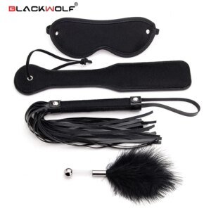 BLACKWOLF 4Pcs Bed Bondage Set BDSM Kits Eye Mask Whip Paddle Anal Plug Bead Sex Adult Games Erotic Sex Toys For Women Couples Sex Toys For Couple BLACKWOLF 4Pcs Bed Bondage Set BDSM Kits Eye Mask Whip Paddle Anal Plug Bead Sex Adult Games Erotic Sex Toys For Women Couples Sex Toys For Couple cb5feb1b7314637725a2e7: 4pcs Bondage Kits