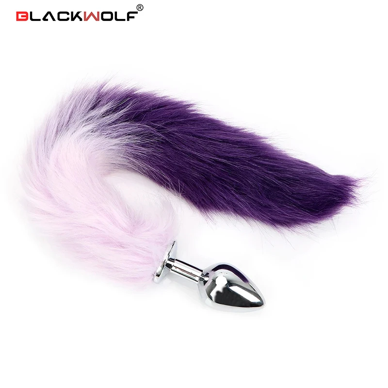 BLACKWOLF Fox Tail Anal Plug Adult Games Stainless steel Anal Bead Butt Plug Stimulator Sex Products Flirting Toys For Women Sex Toys For Women cb5feb1b7314637725a2e7: Black|Coffee Silver|Gradient color|Gray|Red|White