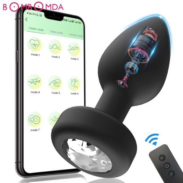 Bluetooth Anal Vibrator Butt Plug Prostate Massager Female Masturbator Dildo Adult Sex Toys For Women Men Gay APP Remote Control Sex Toys For Lesbians cb5feb1b7314637725a2e7: APP Control|Wireless Remote L|Wireless Remote M