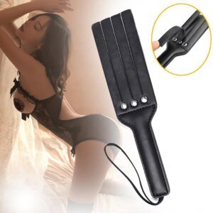 Bondage PU Leather Spanking Paddle Flirt Fetish Slave Flogger Whip Sex Toys Adult Couples Valentine’s Day Game Bondage Gear cb5feb1b7314637725a2e7: Black
