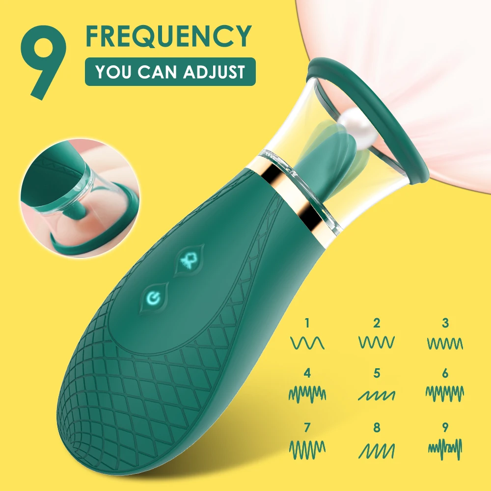 Clitoral Sucking Vibrator with 9 Lick and 3 Suction Mode Sex Toys for Women Quick Orgasm Clit Tongue Stimulator Nipples Massager Sex Toys For Women cb5feb1b7314637725a2e7: Green|Pink