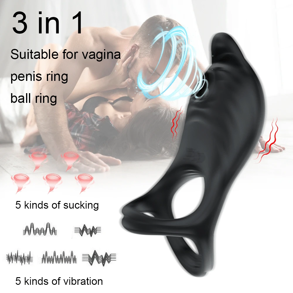Cock Ring Vibrator for Man with Sucking Function Penis Rings Remote Control Clit Stimulator 5 Vibration Sex Toy for Men Couples Sex Toys For Men 1ef722433d607dd9d2b8b7: China