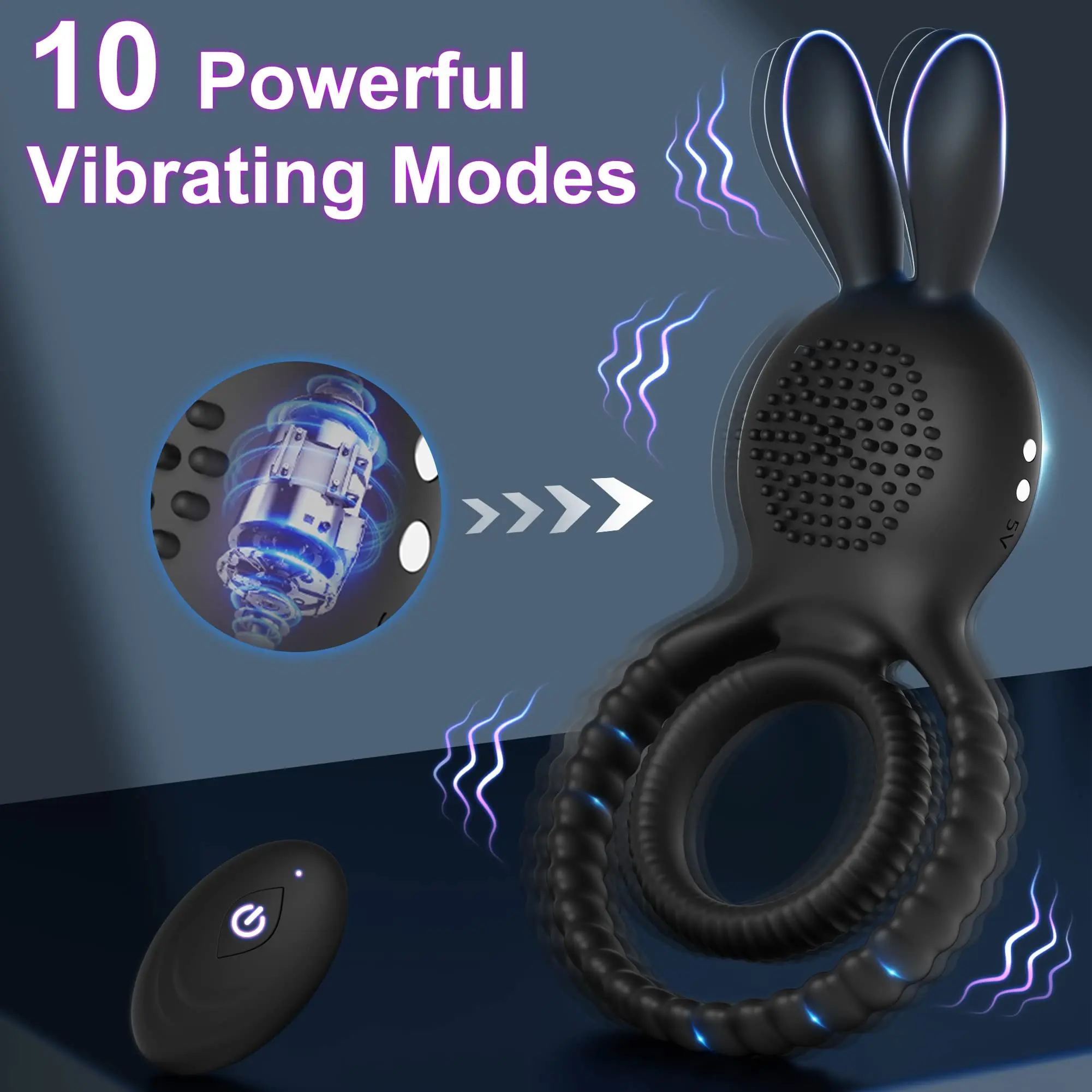 Cock Ring for Men Remote Control Rabbit Dual Vibrating Penis Rings for Ejaculation Delay Testis Stimulation Sex Toy for Couples Sex Toys For Men Sexually Suggestive: No